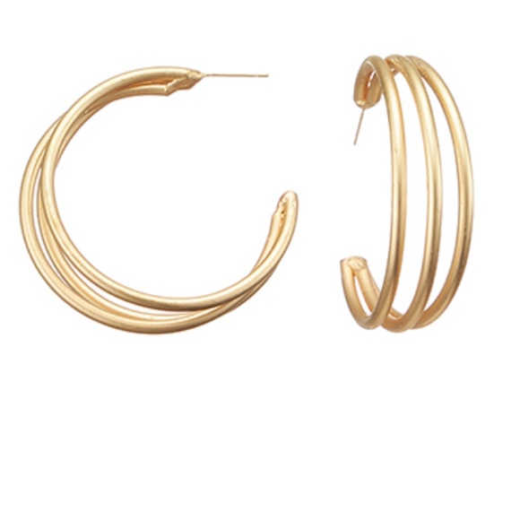 Triple Layered Wire Open Hoops